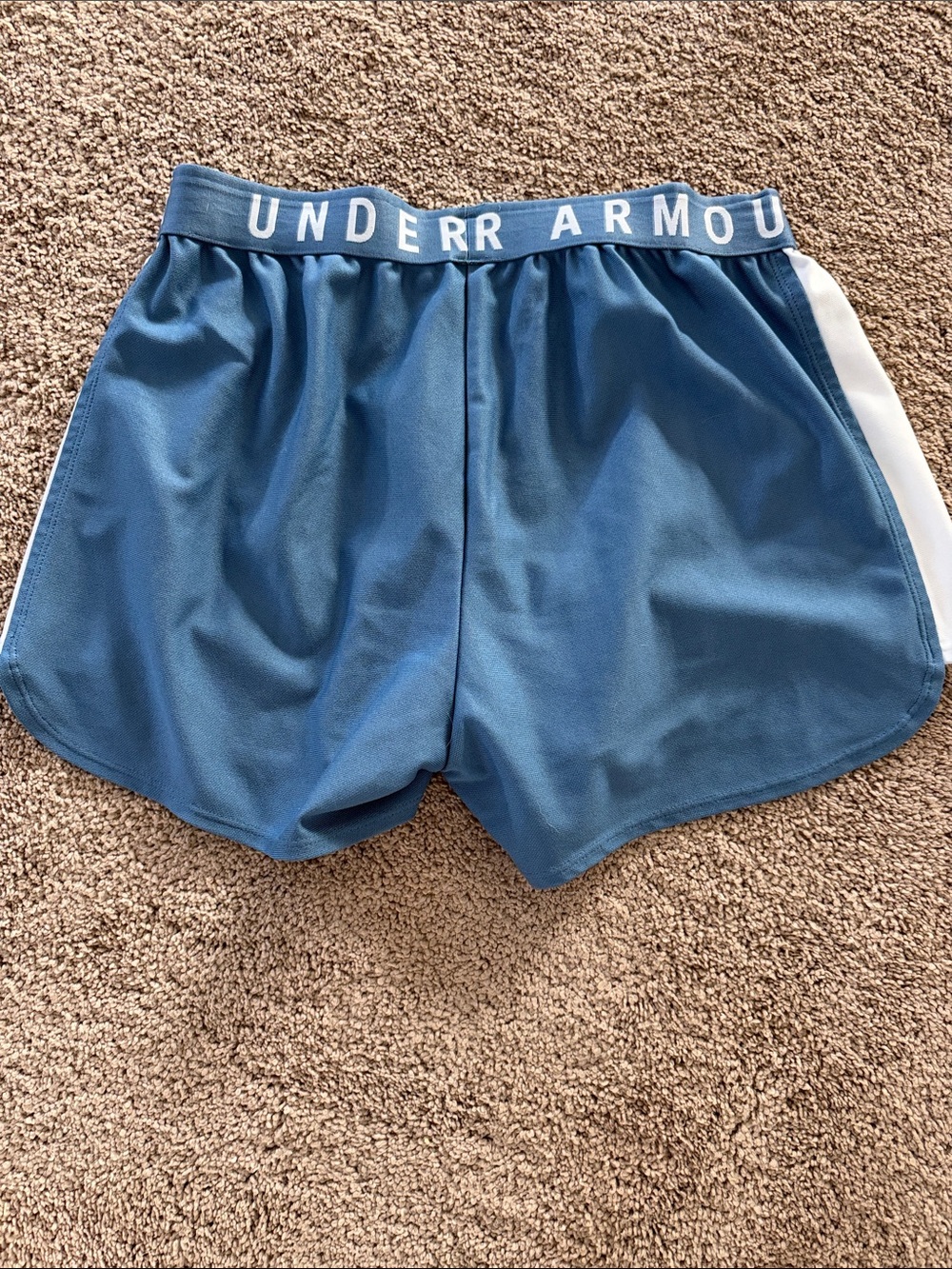Under Armour Blue and White Women's Athletic Shorts - Picture 2 of 2